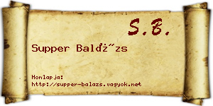 Supper Balázs névjegykártya