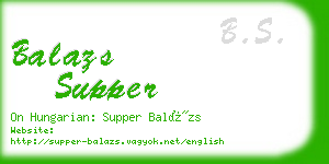 balazs supper business card